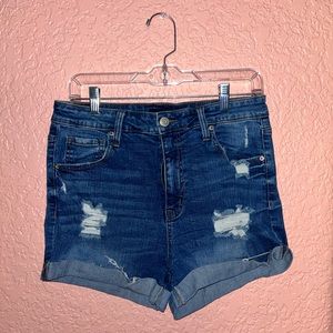 Aeropostale Ripped Jean Shorts